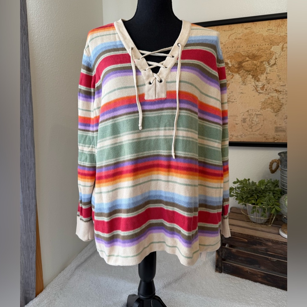 Chaps pullover striped sweater